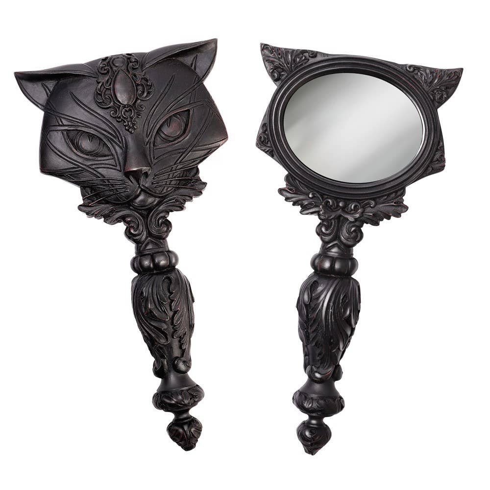 Sacred Cat Hand Mirror (Black) (Mirror)