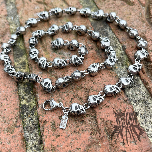 The Skull Necklace- Stainless Steel skull chain. Alternative Jewellery