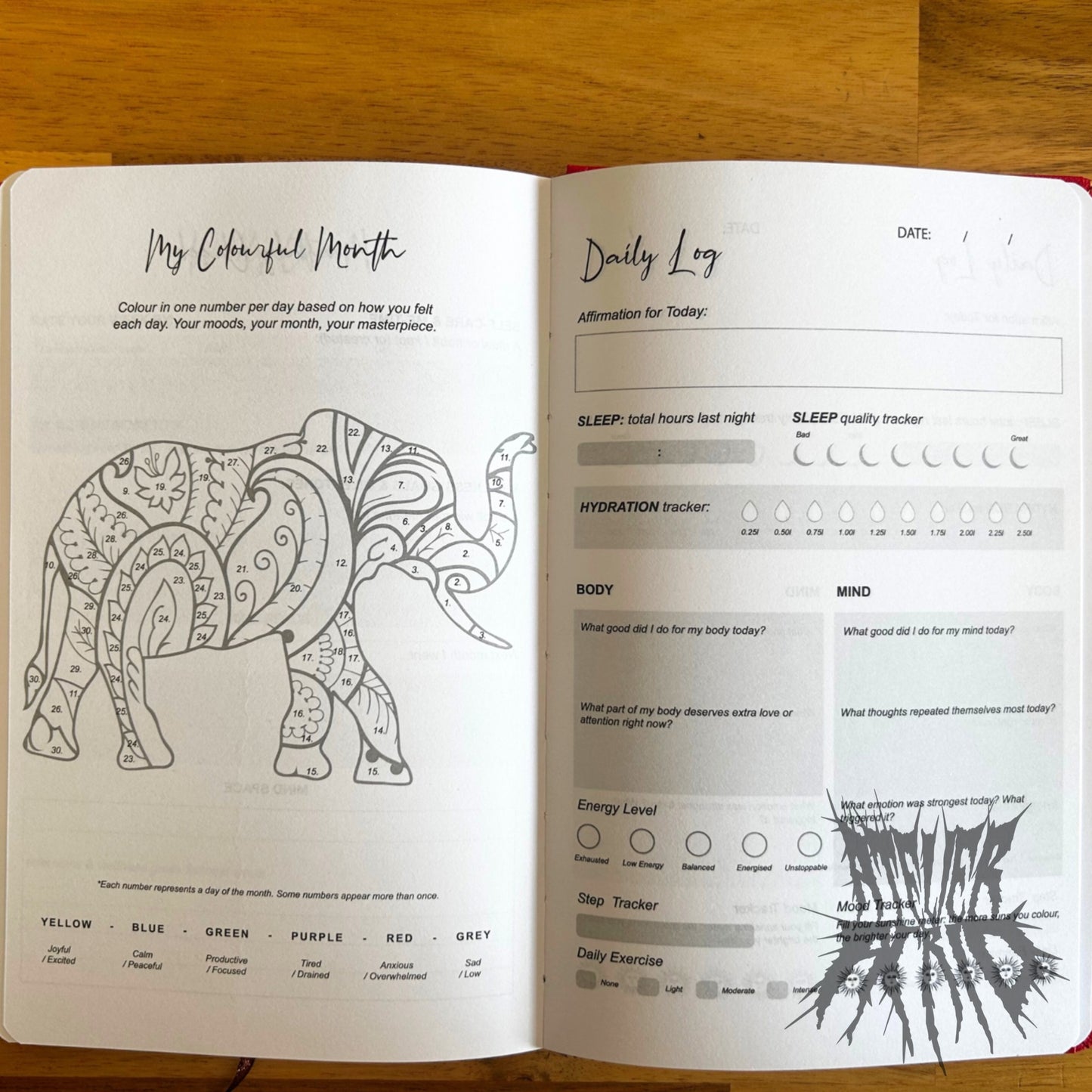 White & Rose Gold Wellbeing Journal - 120 pages