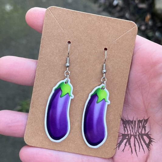 The Eggplant Earrings- Aubergine Earrings
