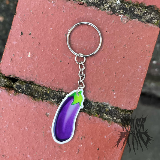 The Eggplant Keyring- Aubergine Keyring