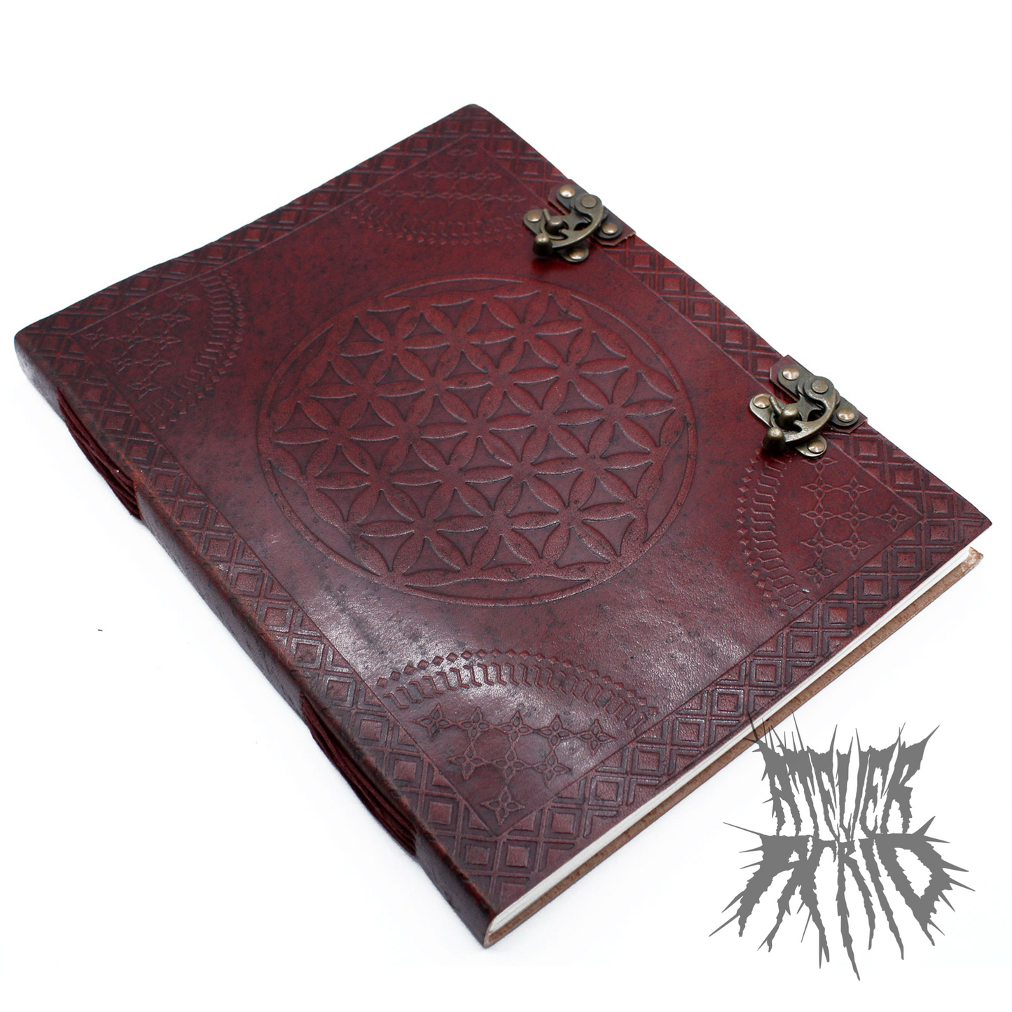 Huge Flower of Life Leather Book- Guest book/ Wedding book