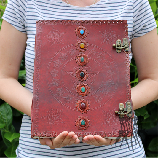 Huge Handmade 7 Chakra Leather Book