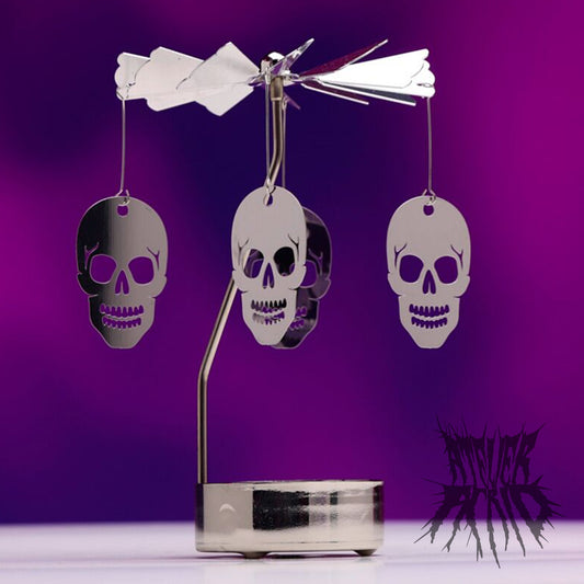 Skull Rotating Tea Light Candle Holder