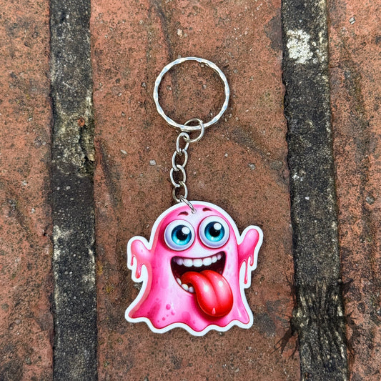 The Crypt Kid Keyring (Pink) Cute Halloween Keyring . Ghost Keyring