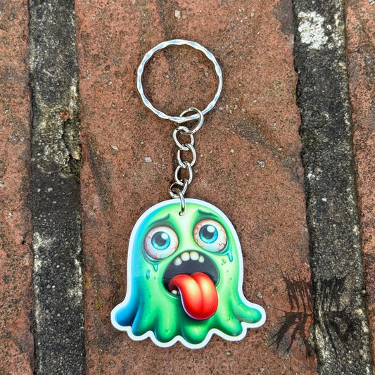 The Crypt Kid Keyring (Green) Cute Halloween Keyring . Ghost Keyring