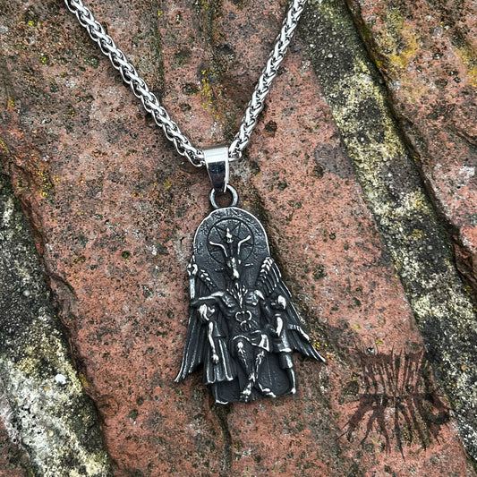 The Satanic Temple Necklace - Stainless Steel Baphomet Necklace. Alternative jewellery