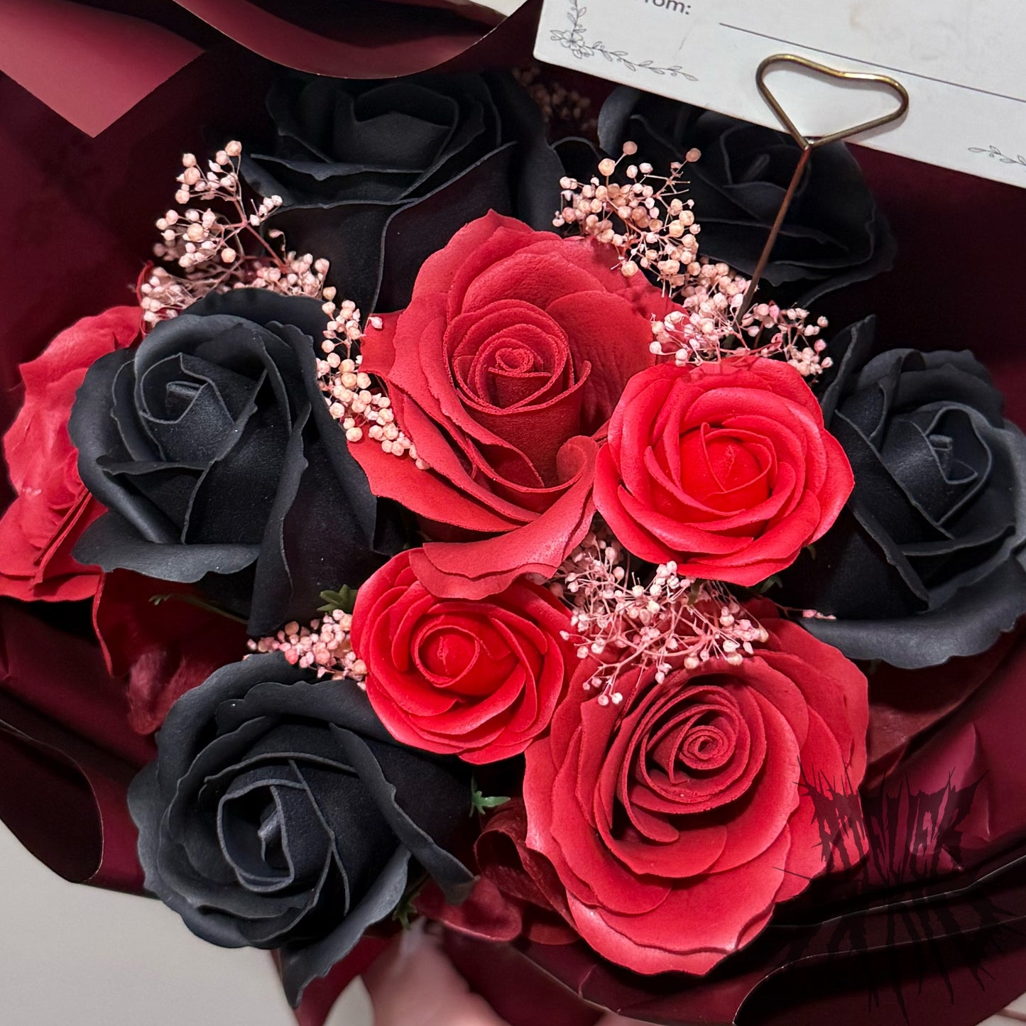 Black Rose Bouquet. Love is Eternal Gothic Bouquet with Gift Card