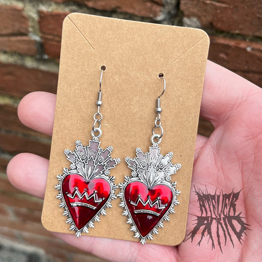 The Sacred Heart painted Earrings