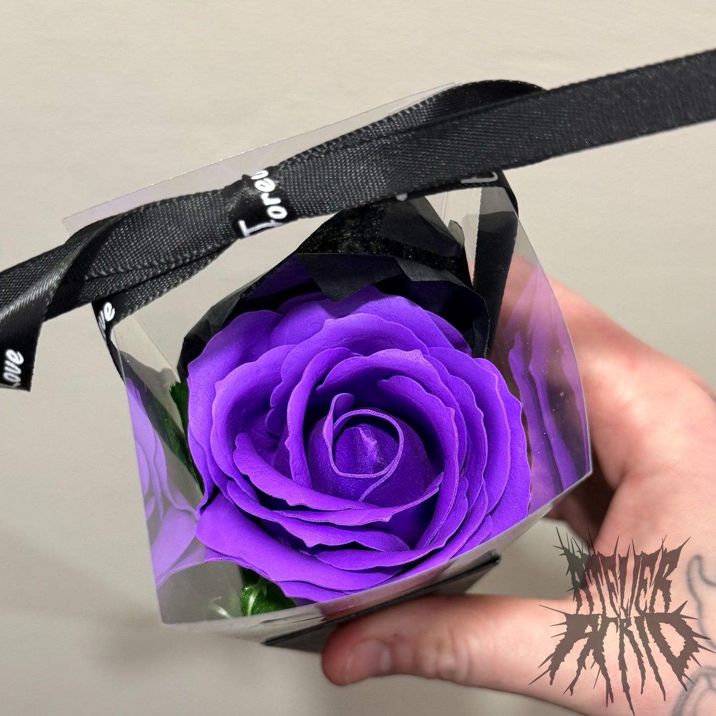 Luxury Purple Rose. Gothic Rose Valentines Gift. Soap Rose