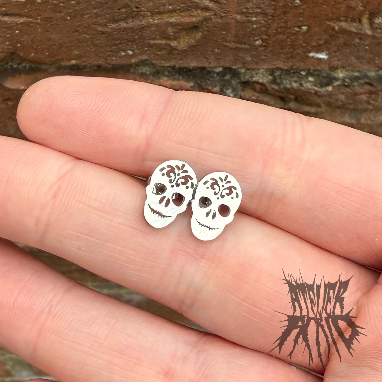 The Sugar Skull Studs
