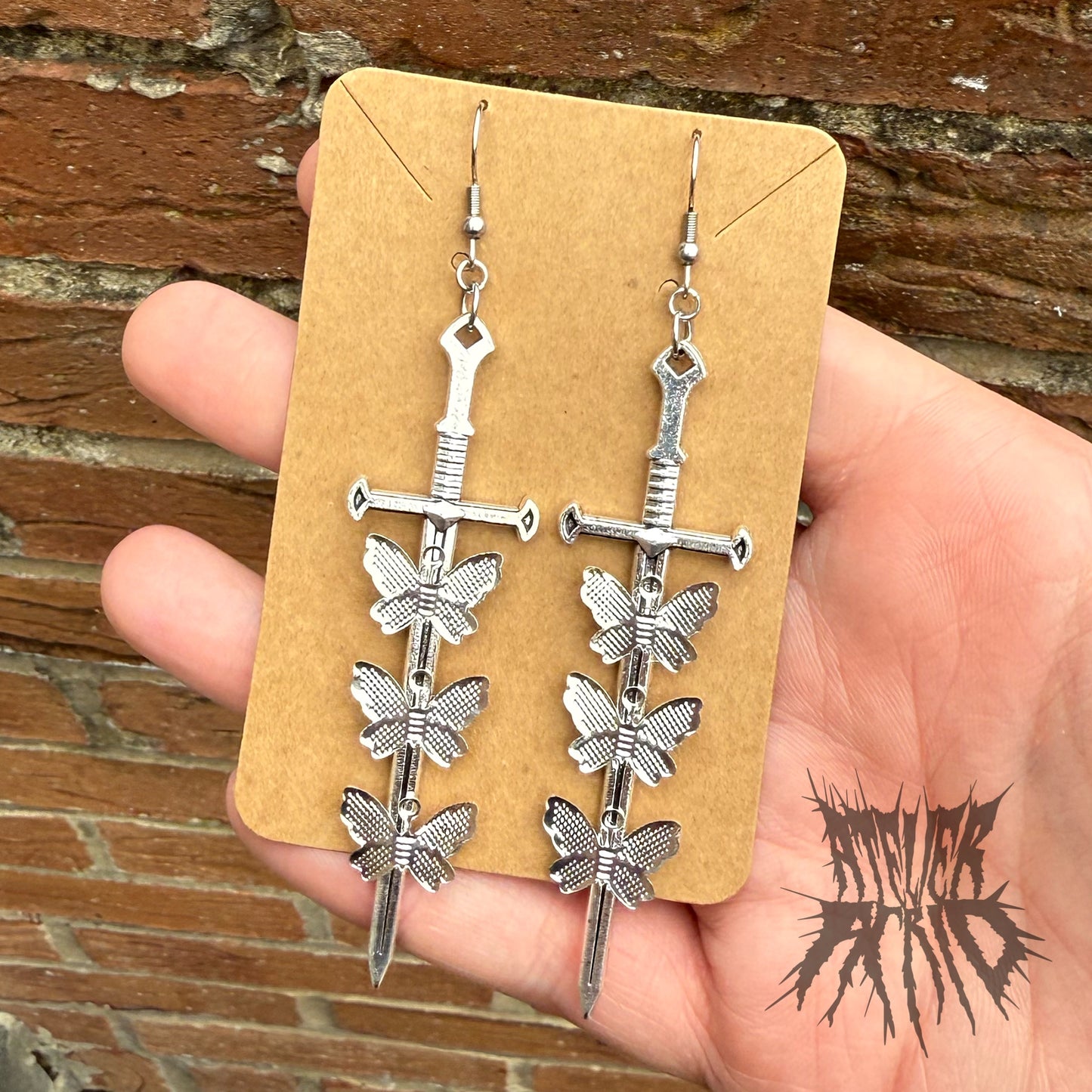The Flutterfury Earrings- Large Sword Earrings