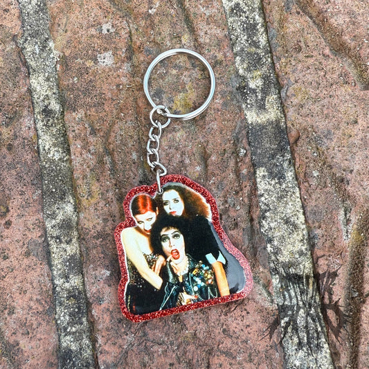 The Time Warp Glitter Keyring- Rocky Horror Picture Show Keyring