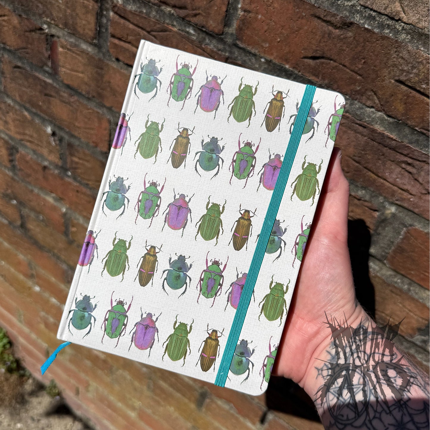 Beetle Print Off White A5 Notebook