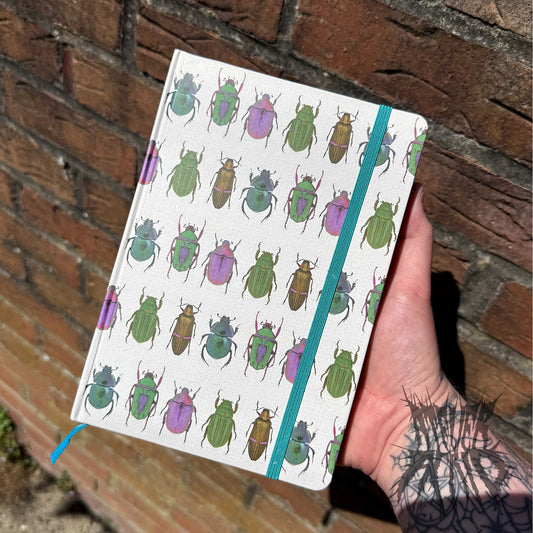 Beetle Print Off White A5 Notebook