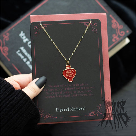 Love Potion Necklace Greeting Card - Stainless Steel