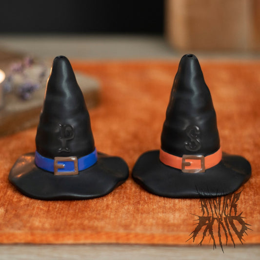 Witch Hat Salt and Pepper Ceramic Shakers