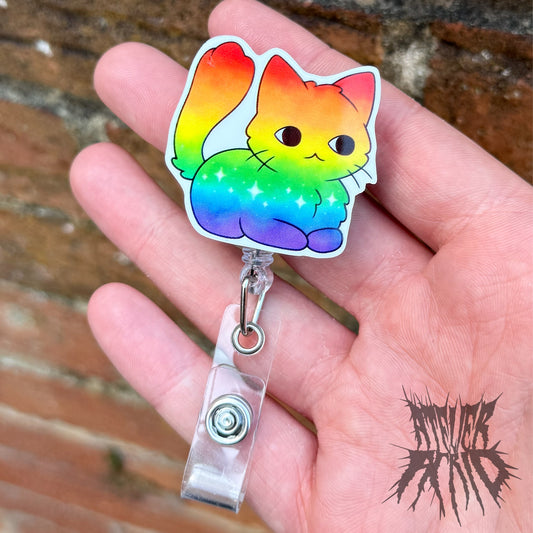 Rainbow Kitty Retractable Lanyard. Healthcare Lanyard- Nurses Lanyard. - Nurse Gift