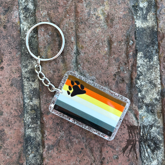 The Bear Pride Keyring. Bears flag gift. Rainbow Keyring Pride Gift