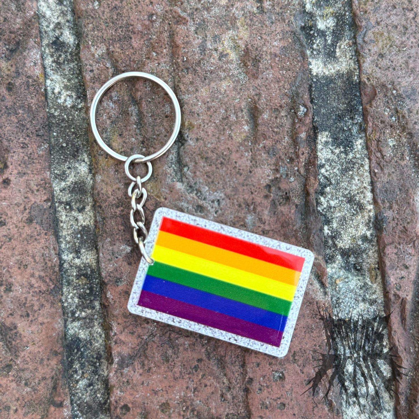 The Pride Keyring. Progress Pride Keyring. Rainbow Keyring Pride Gift