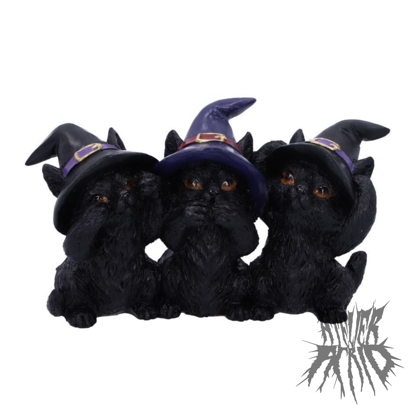Three Wise Black Cats 11.5cm
