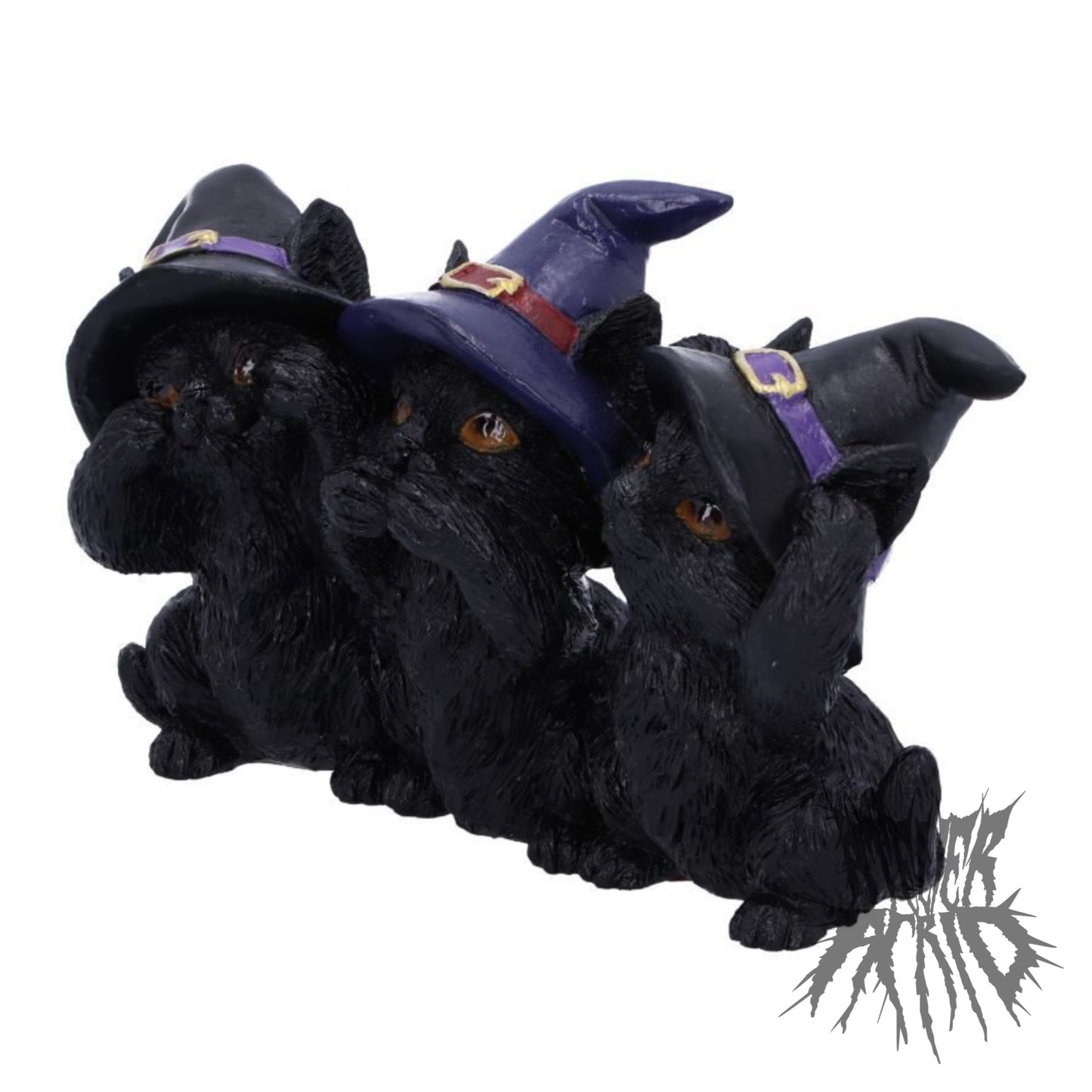 Three Wise Black Cats 11.5cm