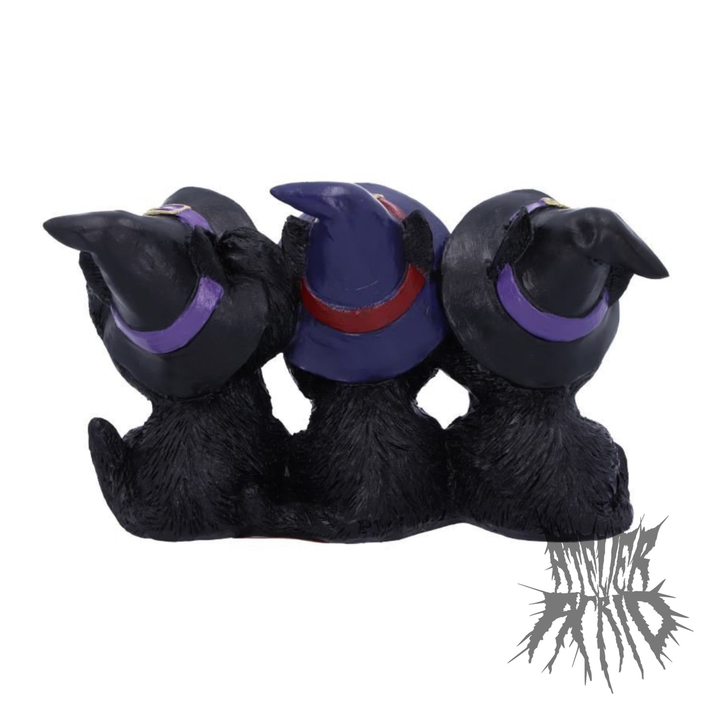 Three Wise Black Cats 11.5cm