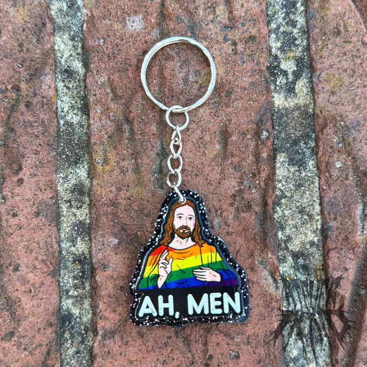 The Ah Men Keyring. Novelty LGBT Keyring