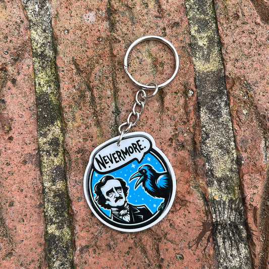 The Nevermore Keyring - Edgar Allan Poe Keyring. Gothic Literature Gift