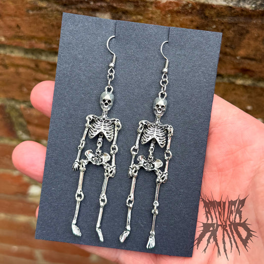 The Bones Earrings- statement Articulated Skeleton dangle earrings