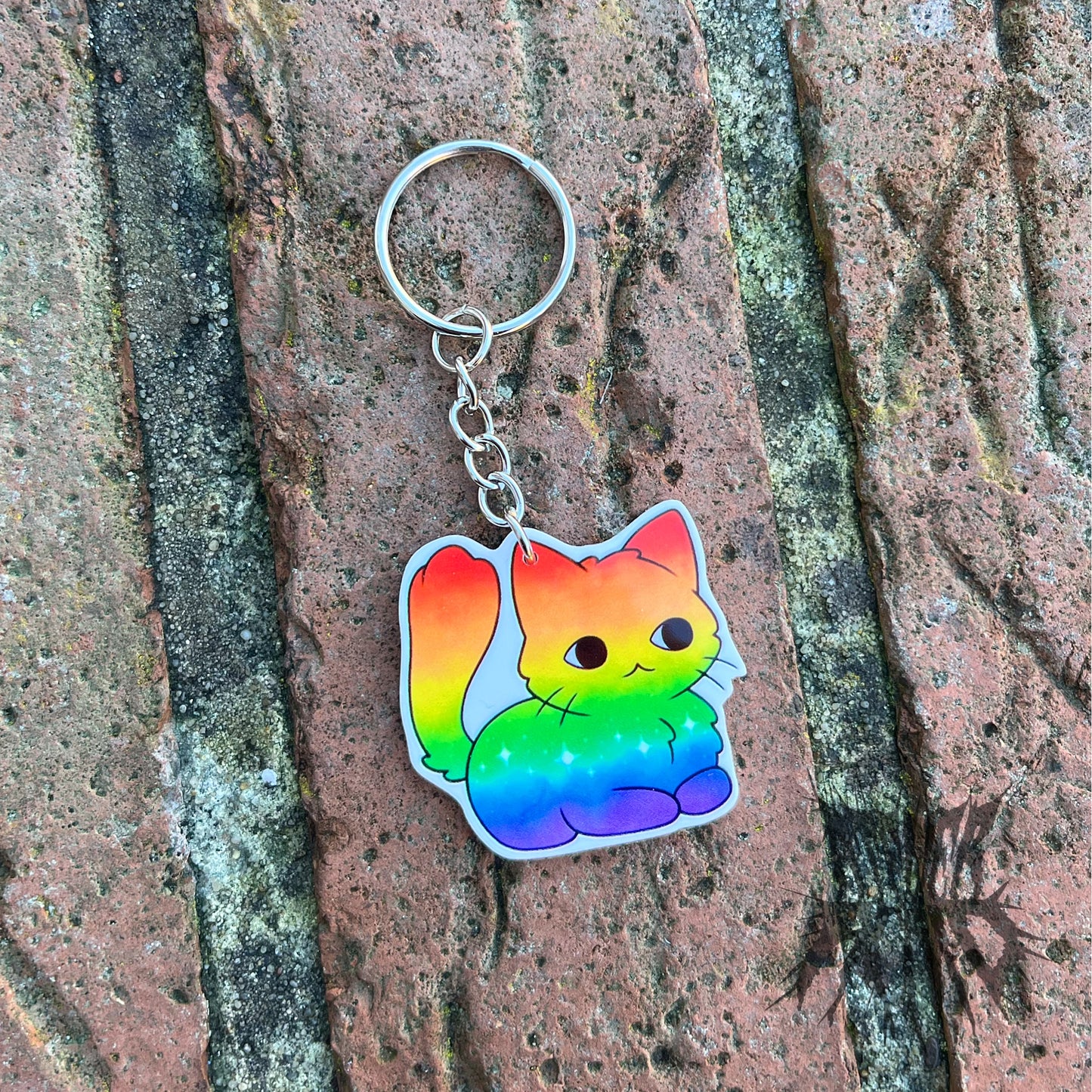 The Pride Kitty Keyring
