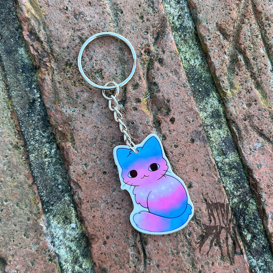 The Trans Pride Kitty Keyring