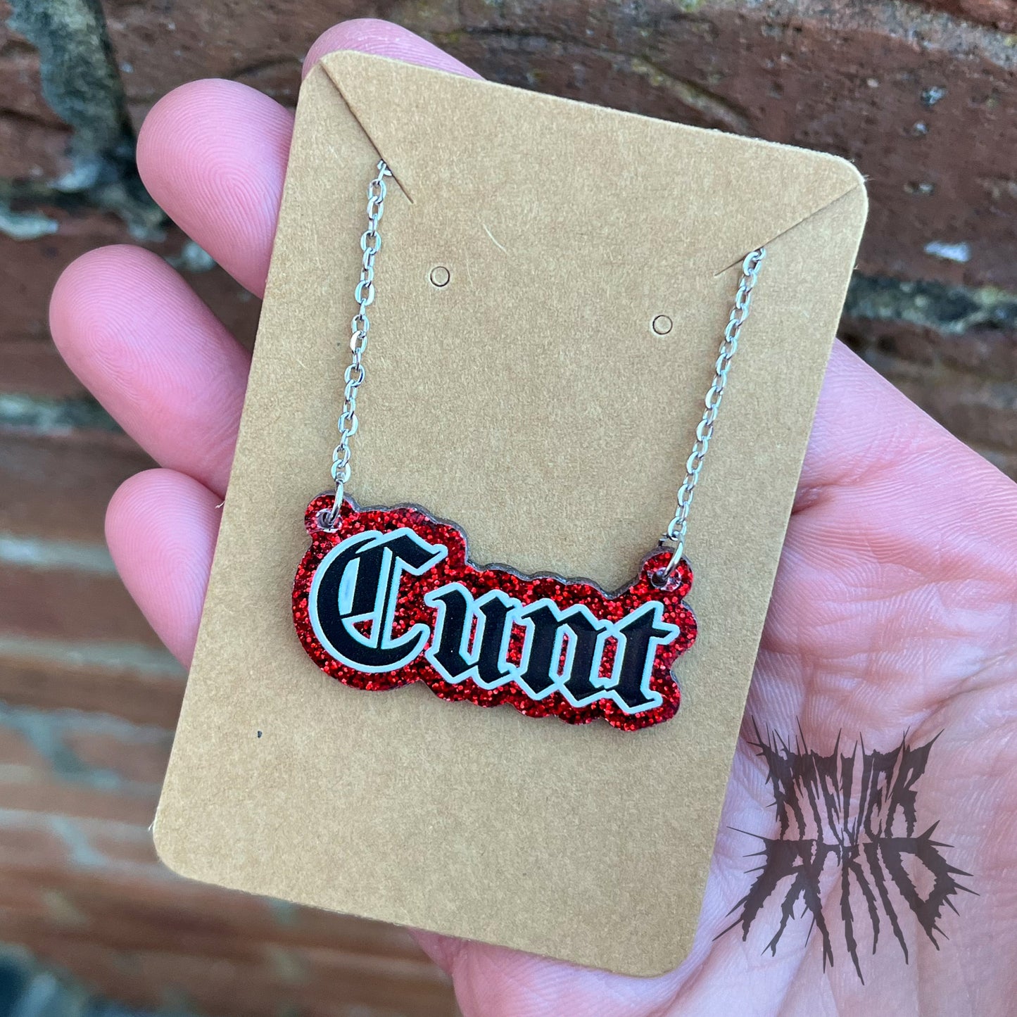 The Cu*t Glitter Necklace (Red)