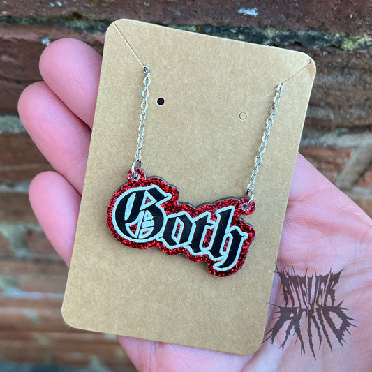 The Goth Glitter Necklace (Red)