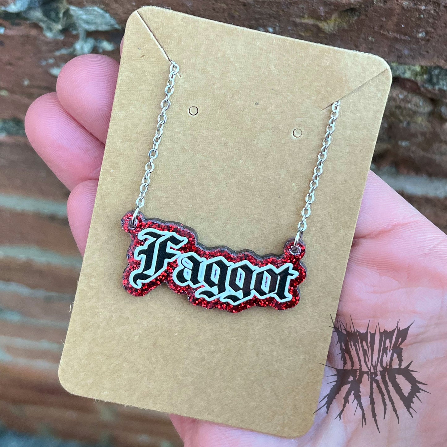 The Slur Glitter Necklace (Red)