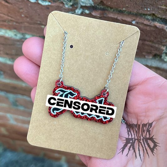 The Fu*k Glitter Necklace (Red)