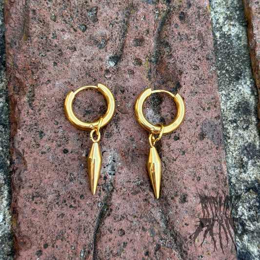 The Wytch Hoop Earrings - Gold Stainless Steel Spike Hoops