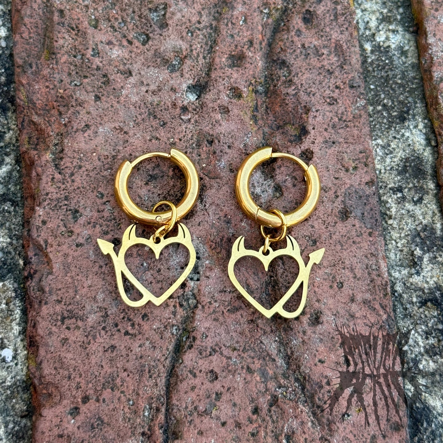 The Devile Hoop Earrings - Gold Stainless Steel Hoops