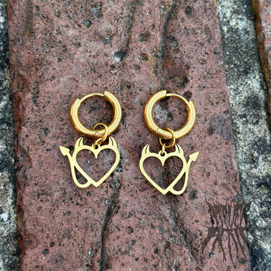 The Devile Hoop Earrings - Gold Stainless Steel Hoops