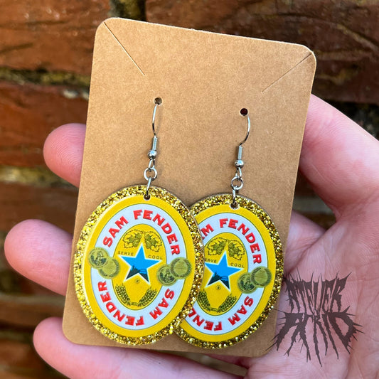 The Fender Earrings - Sam Fender earrings. Brown Ale earrings