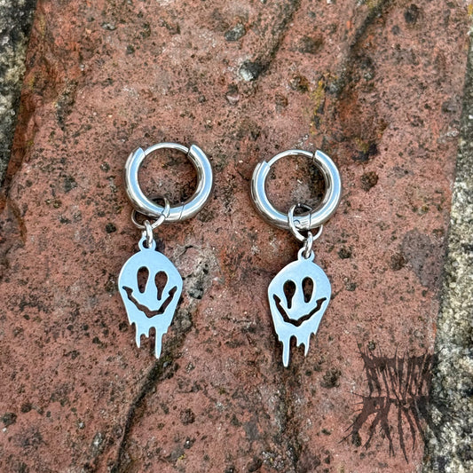 The Smiley Hoop Earrings - Stainless Steel Hoops