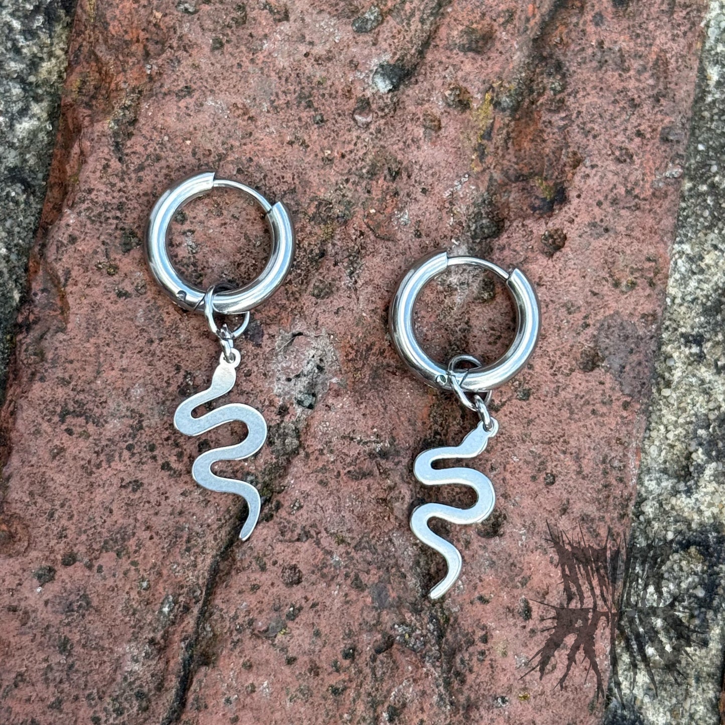 The Serpent Hoop Earrings - Stainless Steel Hoops