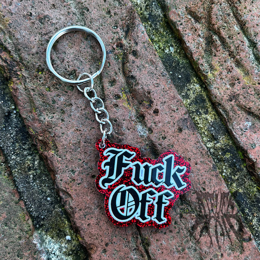 The Fu*k off Glitter Keyring (Red)