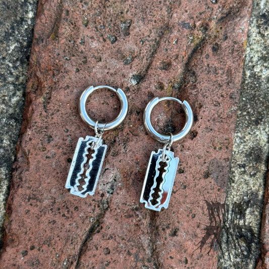 The Razorblade Hoop Earrings - Stainless Steel Hoops
