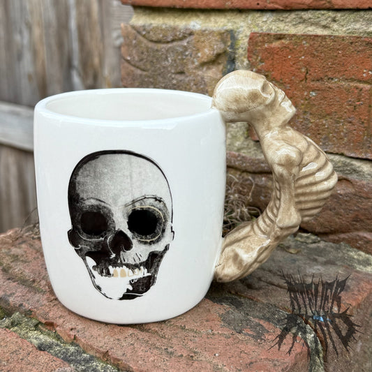 Skeleton Ceramic Shaped Handle Mug - 3D Skeleton Mug