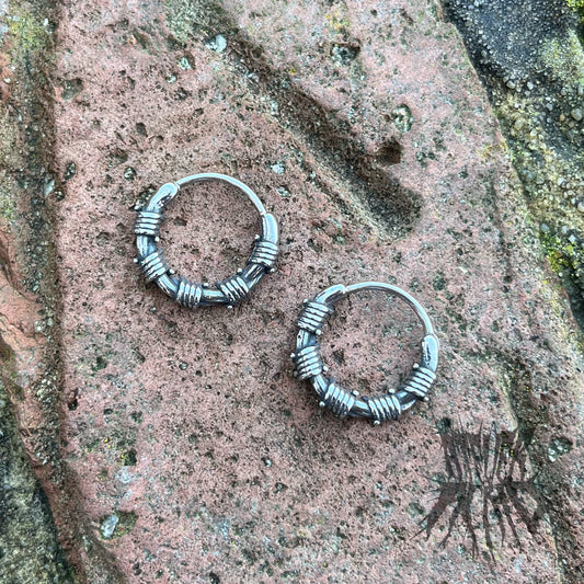 The Barb Hoops- Stainless steel Barbed Wire Hoop Earrings
