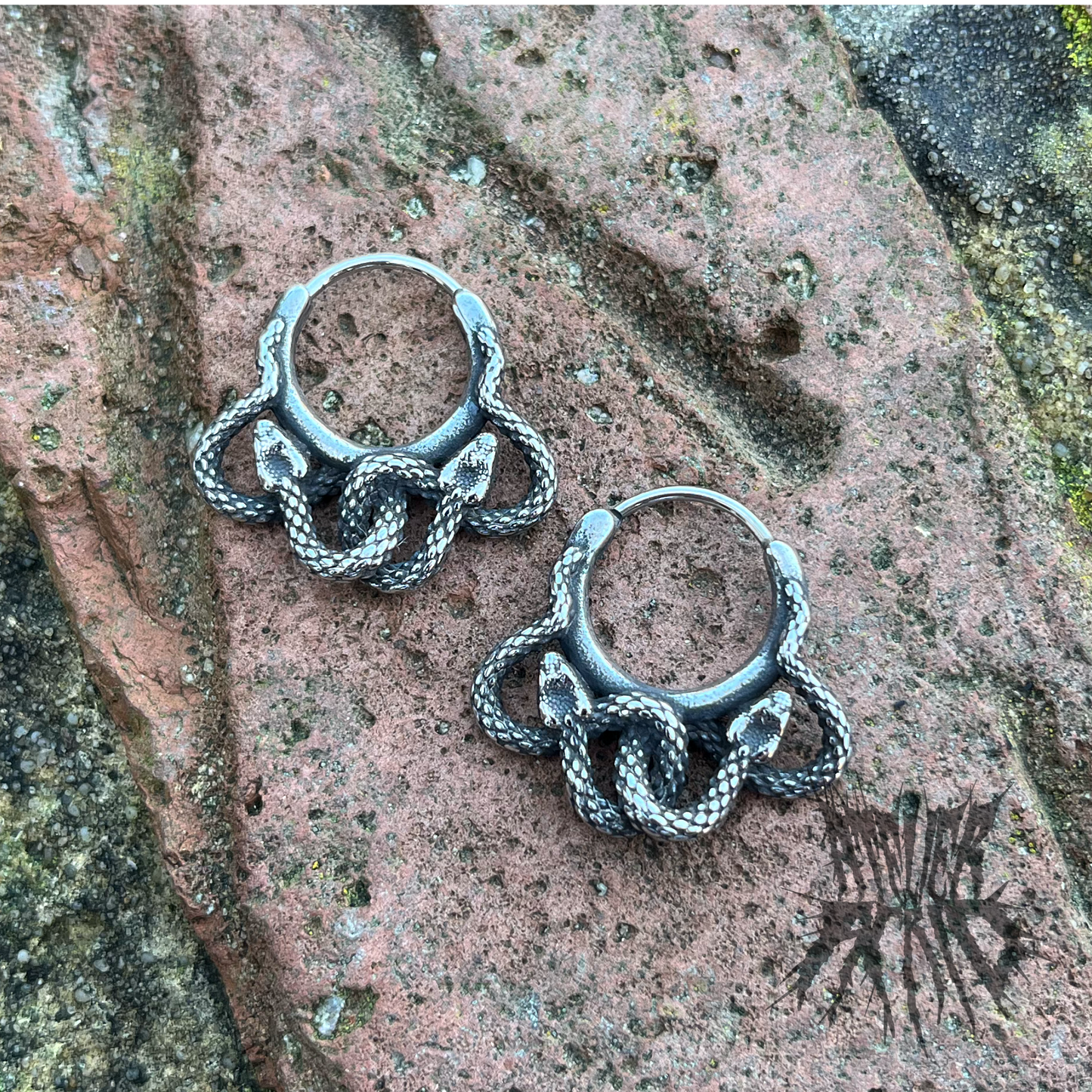 The Serpere Hoops- Stainless steel hinge ring snake hoop earrings