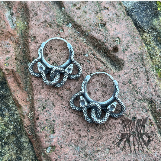 The Serpere Hoops- Stainless steel hinge ring snake hoop earrings