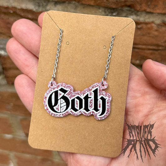 The Goth Glitter Necklace (Pink)