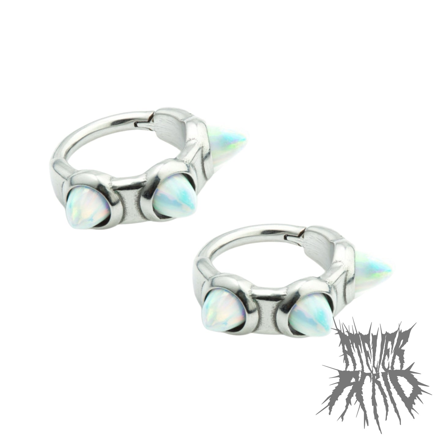 The Opal Hoops- Stainless steel Opal Hoop Earrings